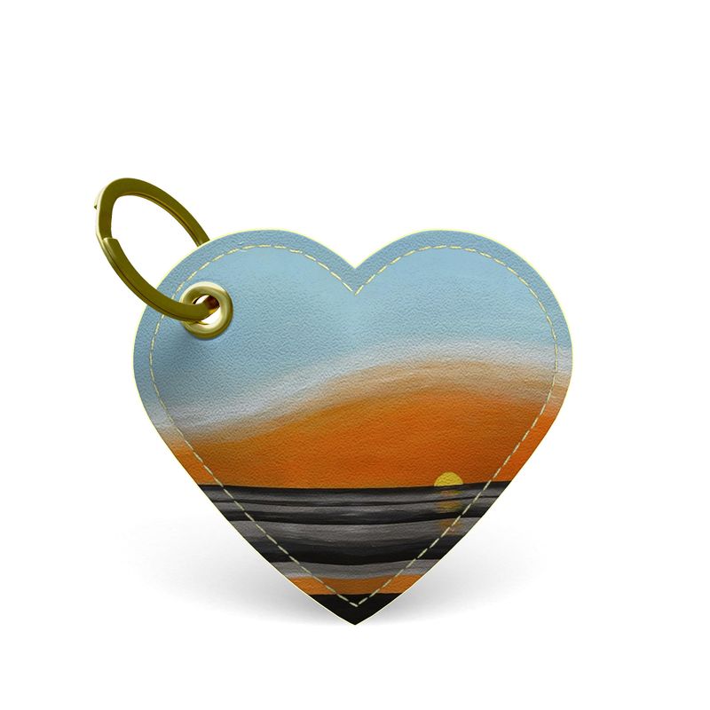 Premium Painted Edge Keyring with Sunset