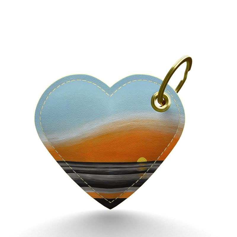 Premium Painted Edge Keyring with Sunset