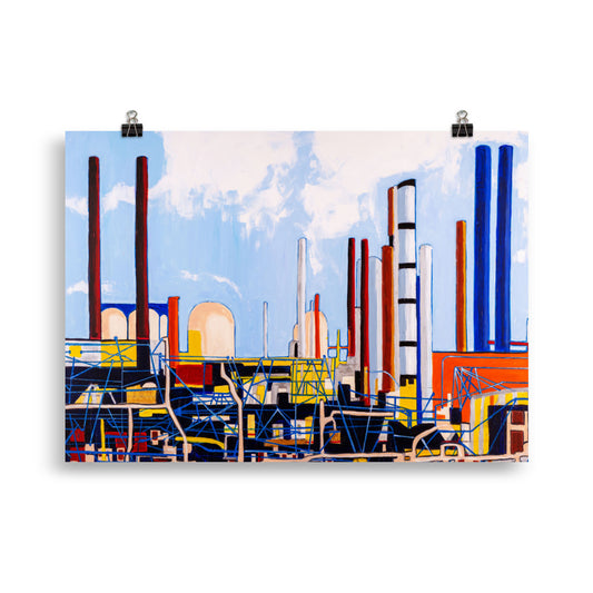 Refinery in Bright Daylight- Poster