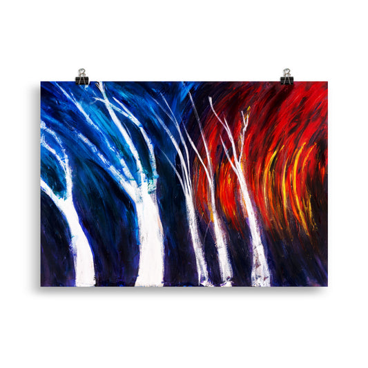Sycamores and Fire- Poster