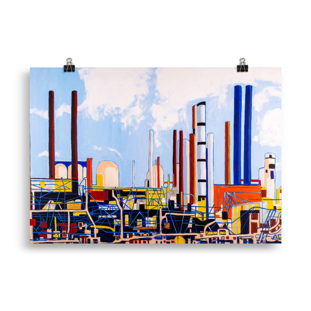 Refinery in Bright Daylight- Poster