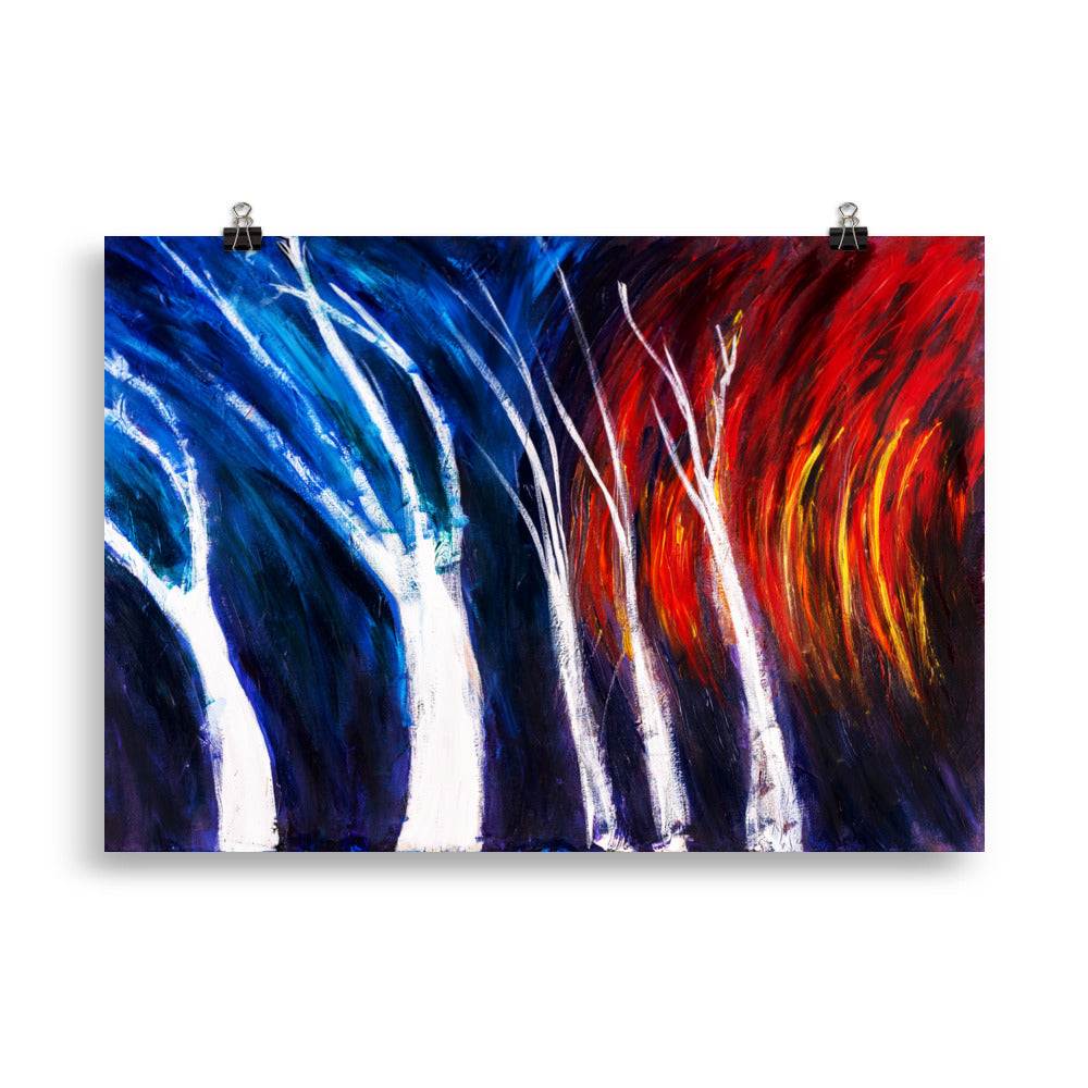 Sycamores and Fire- Poster