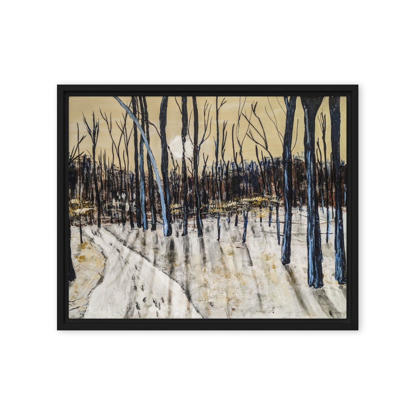 December Late Afternoon in Potomac, Maryland- Framed canvas