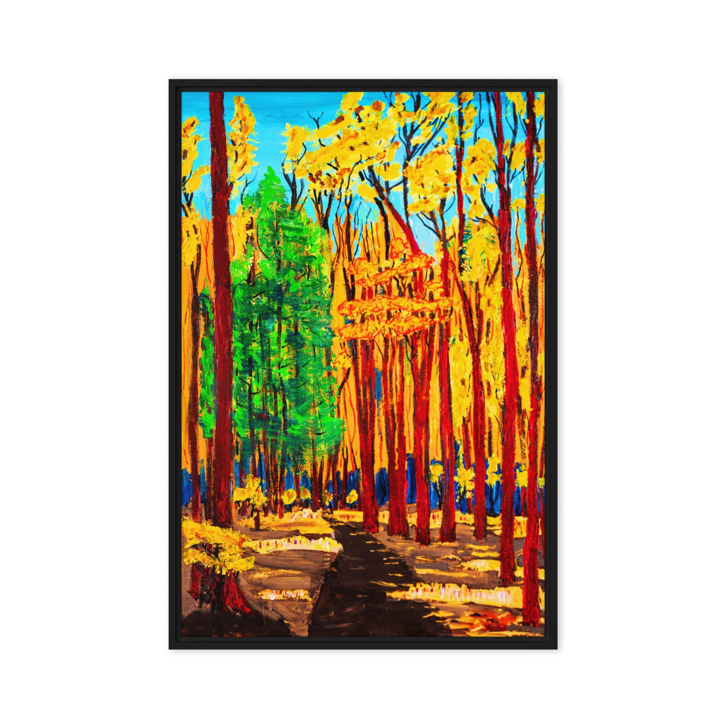 Autumn Woods in Potomac, Maryland- Framed canvas