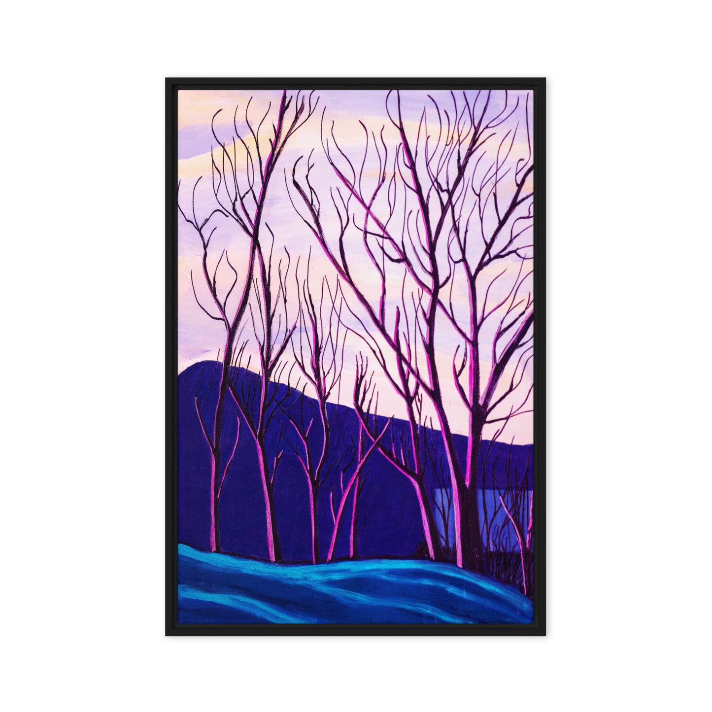 Cool Winter Day in Urbana, Maryland- Framed canvas