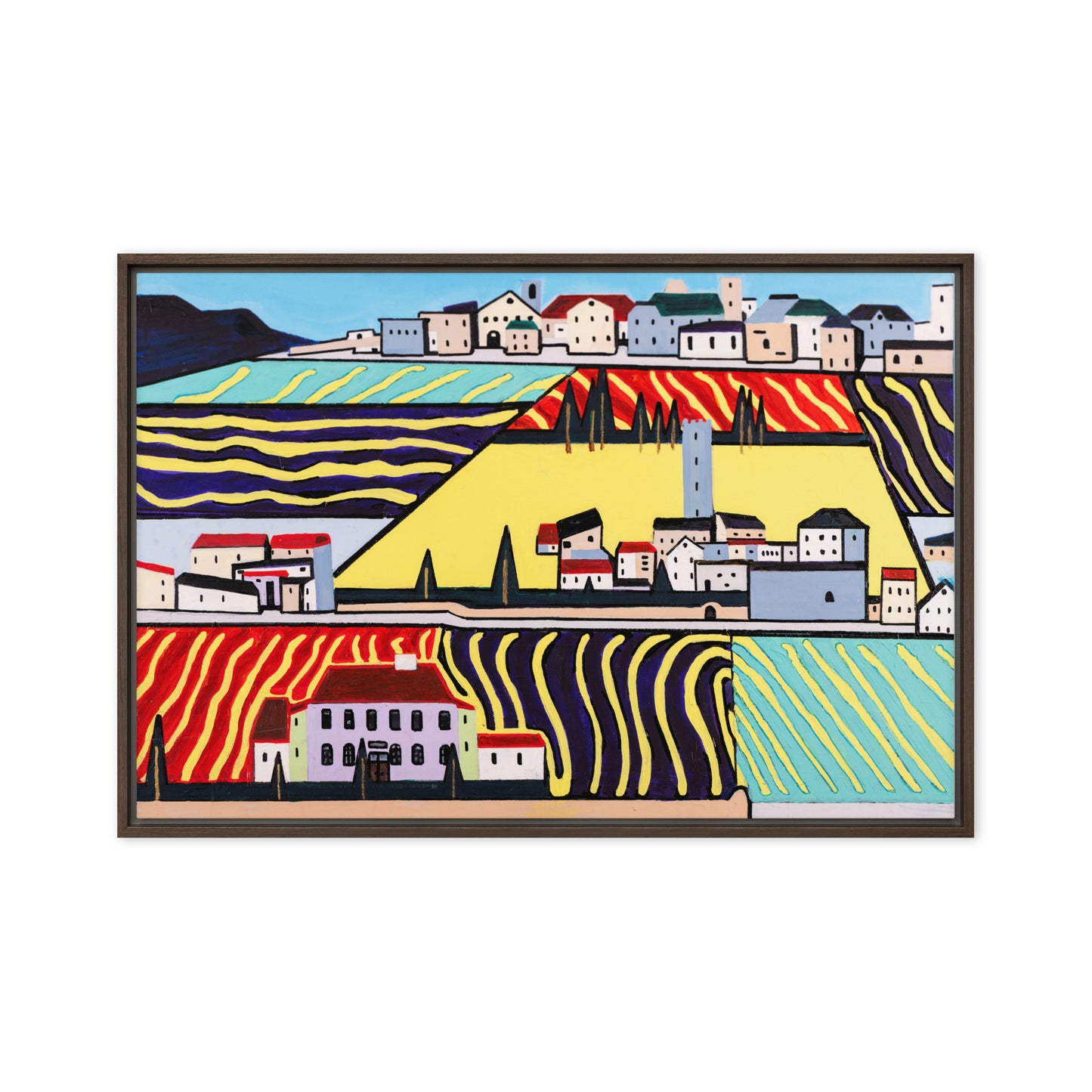 Hillside in French Wine Country- Framed canvas