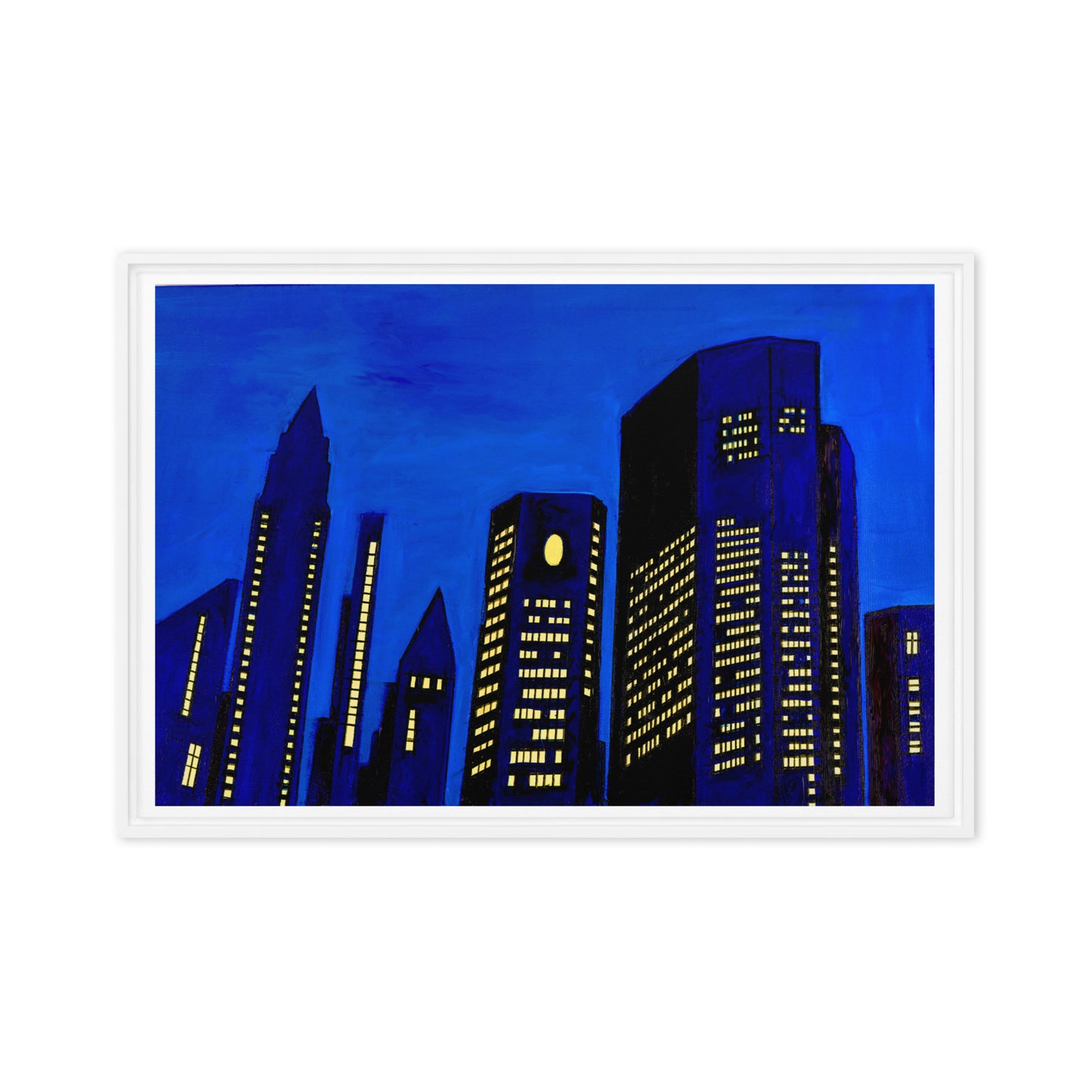 Berlin Night Skyscrapers- Framed canvas
