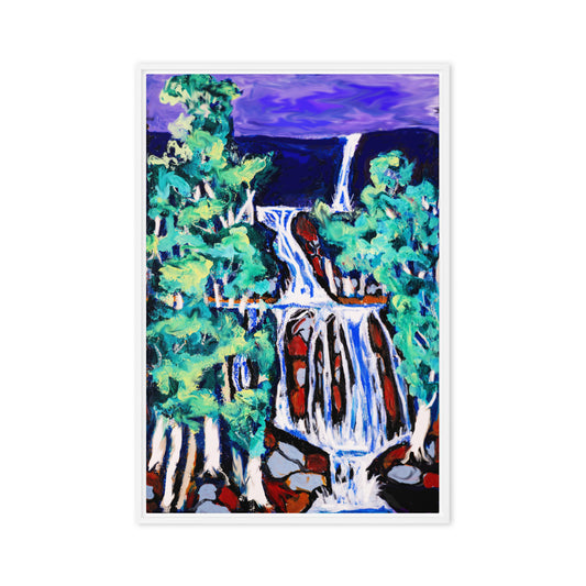 Canadian Waterfall- Framed Canvas