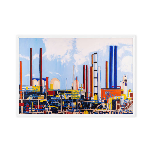 Refinery in Bright Daylight- Framed canvas
