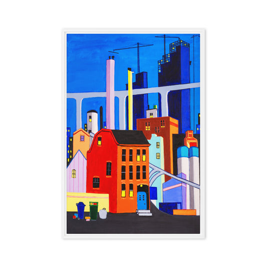 Brooklyn Street Scene- Framed canvas
