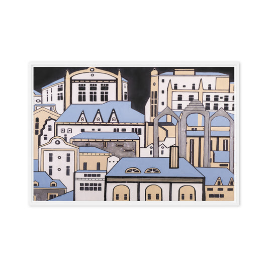 A Town in the Azores- Framed canvas