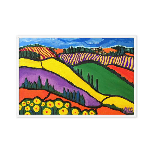 Tuscan Hillside-  Framed canvas