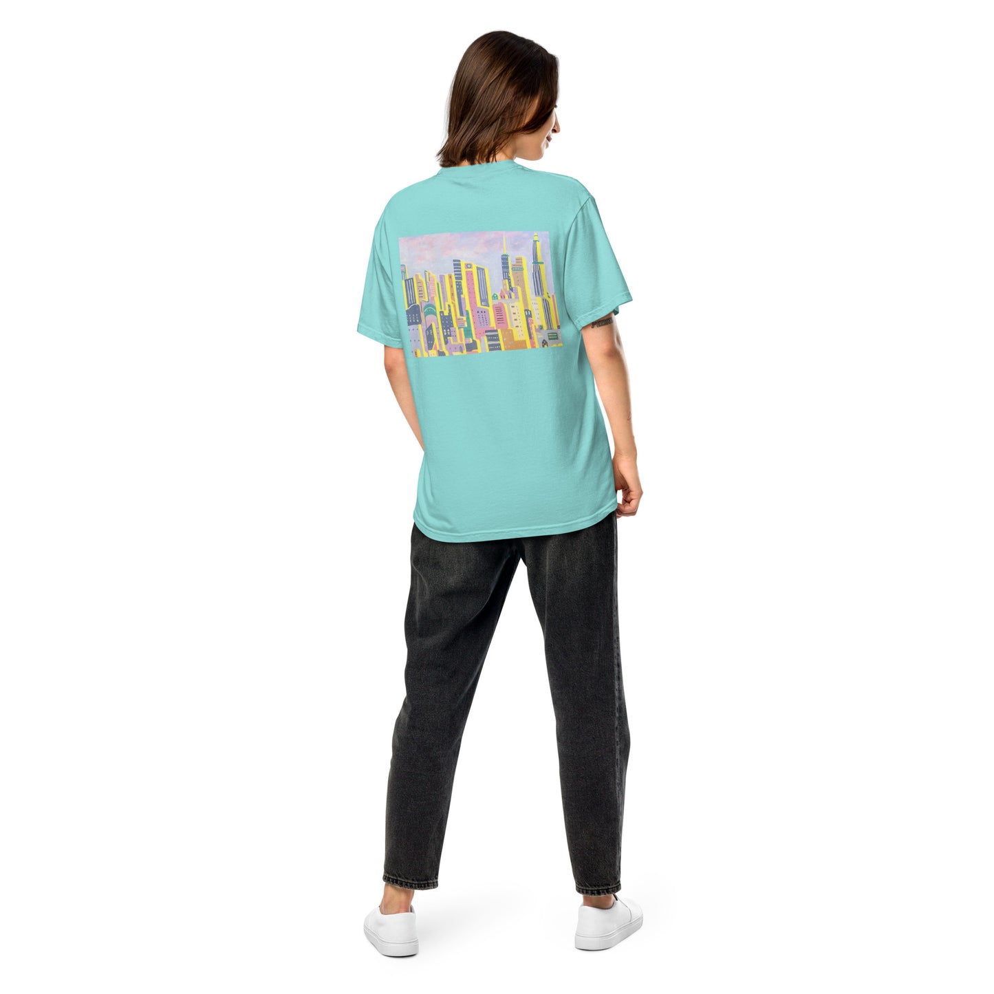 New York in Pastel-  Unisex garment-dyed heavyweight t-shirt