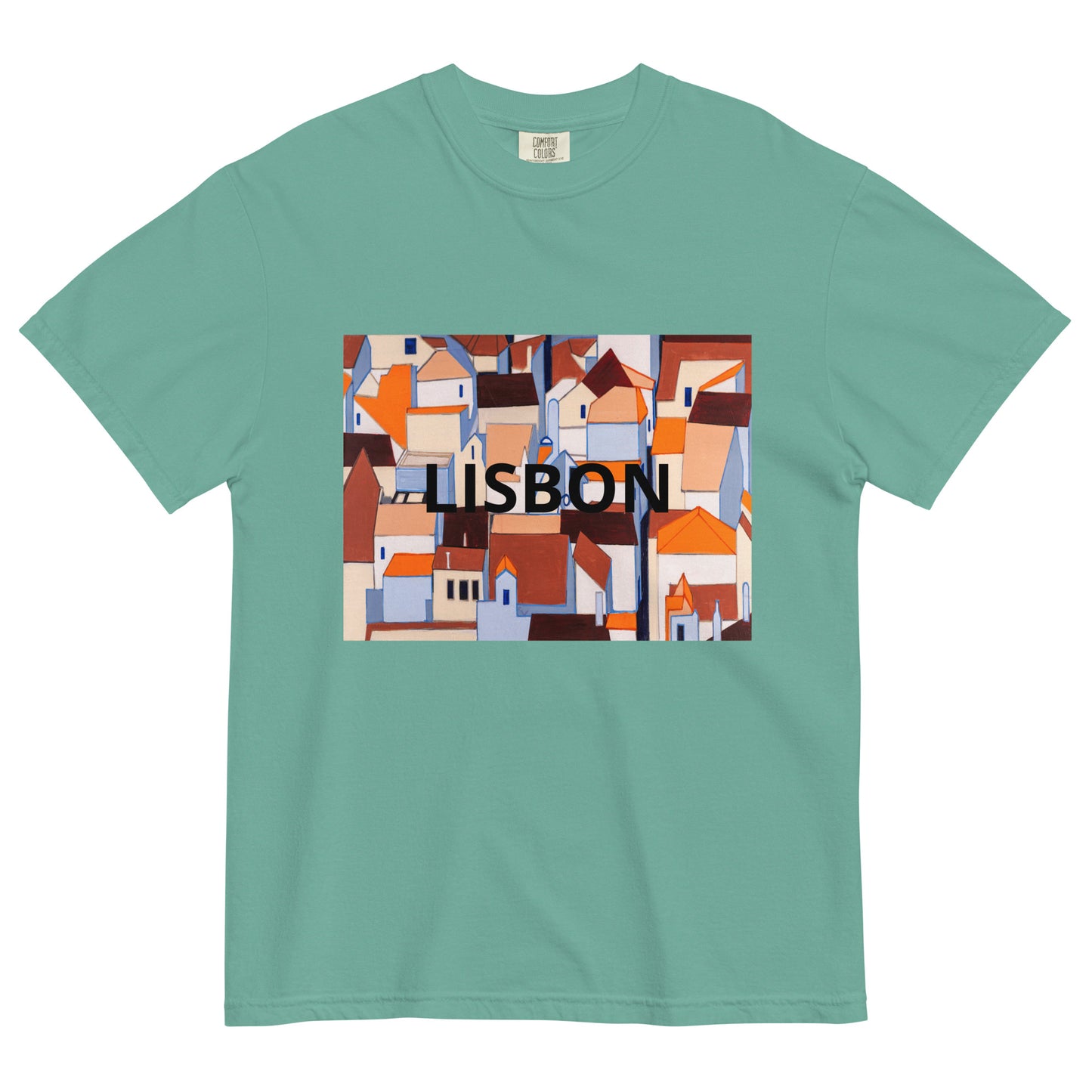 LISBON-  Unisex garment-dyed heavyweight t-shirt